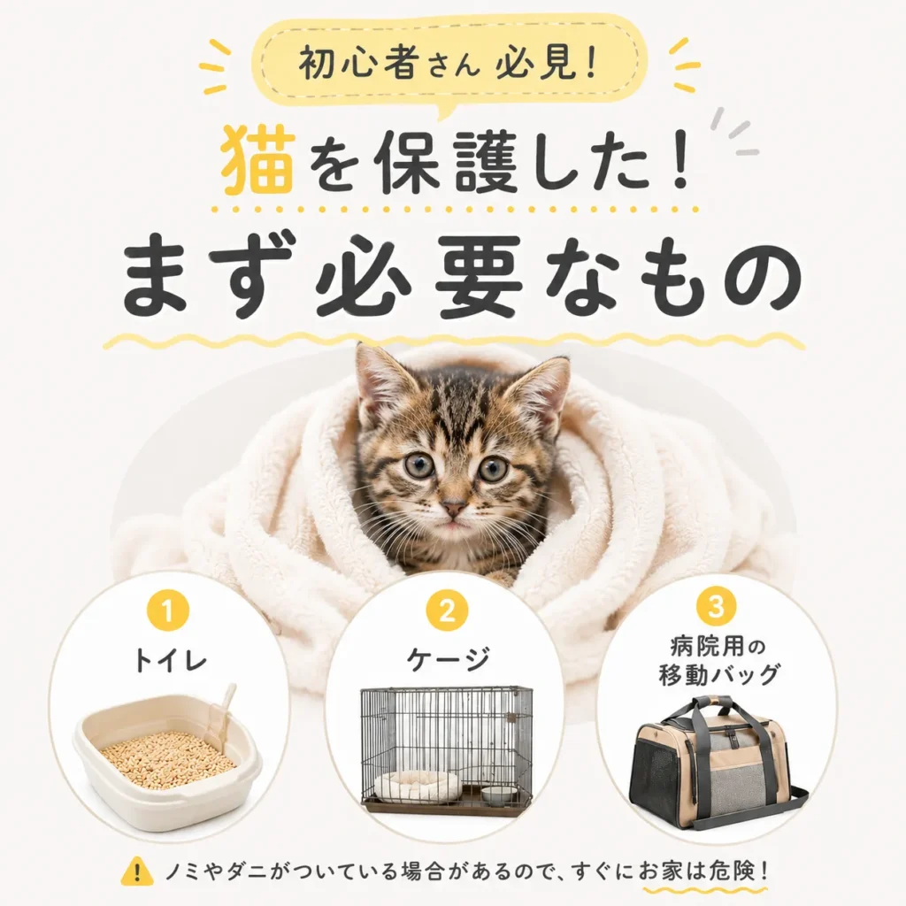 【はじめてでも慌てない】猫を保護した！まず必要なもの3つ！