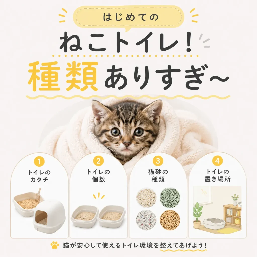 初めてのねこトイレ！種類ありすぎ〜！