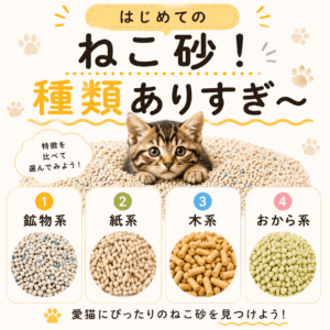 猫砂ってどれを選べばいいの？種類や特徴を初心者さん向けに解説
